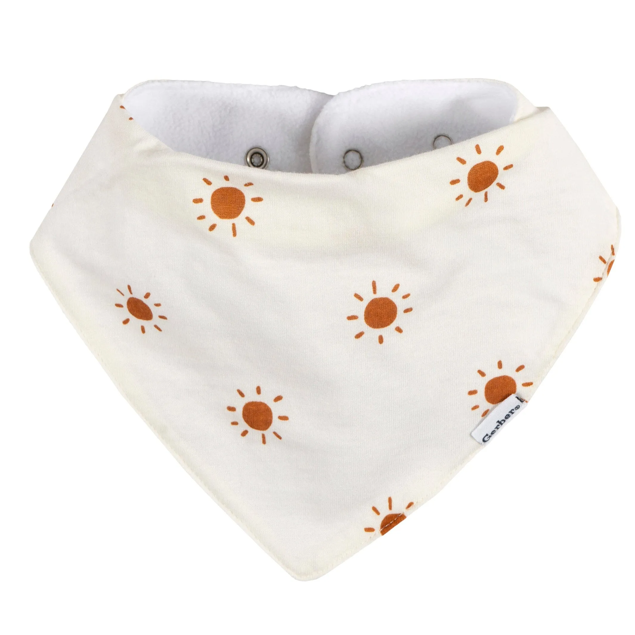 10-Pack Baby Neutral Rust Suns & Rainbows Jersey Bandana Bibs