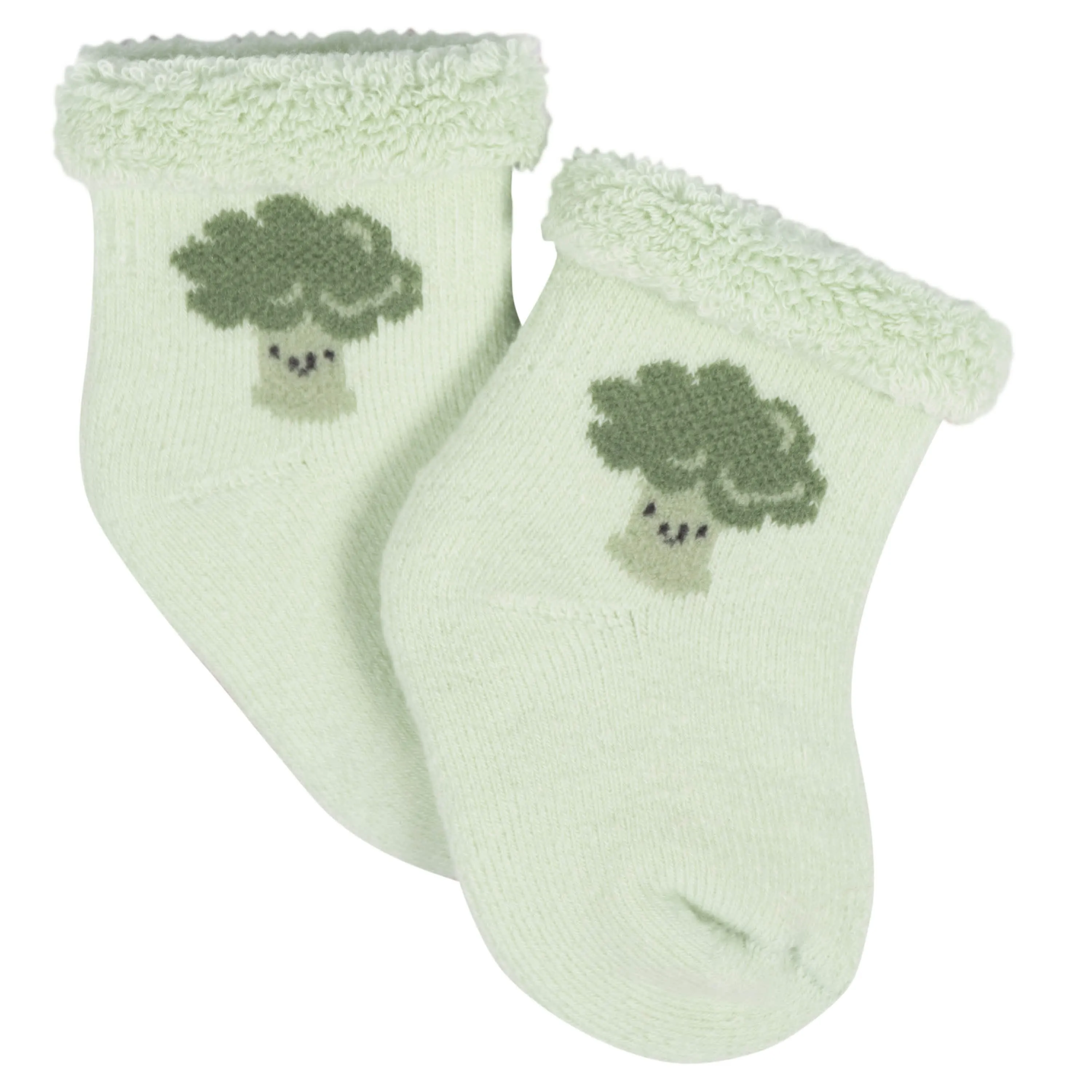 12-Pack Baby Neutral Happy Veggies Terry Wiggle Proof® Socks