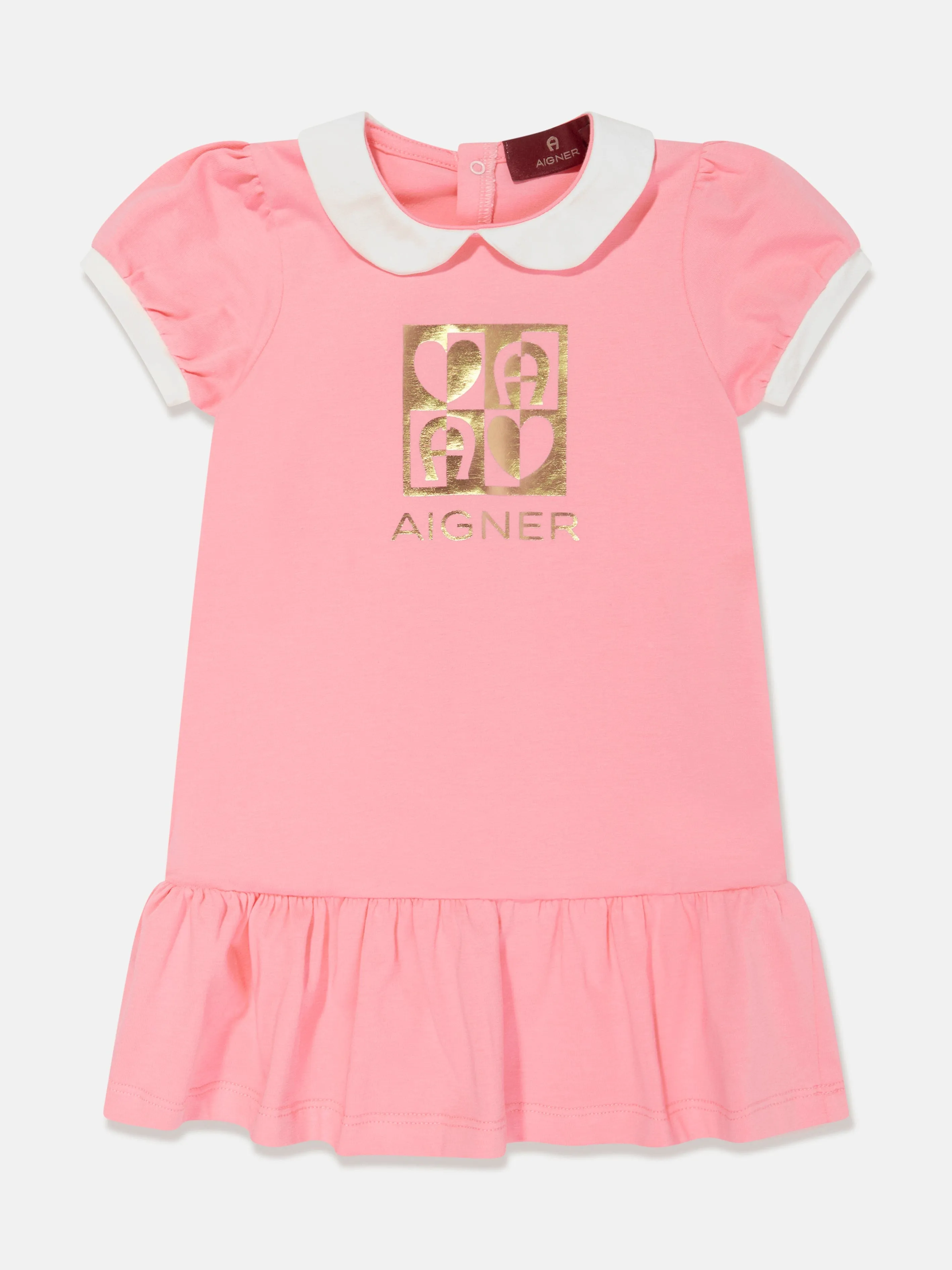 Aigner Baby Girls Logo Print Dress in Pink