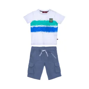 Aigner Kids Baby Boy's Navy & Aqua Green T-Shirt & Bermuda Set