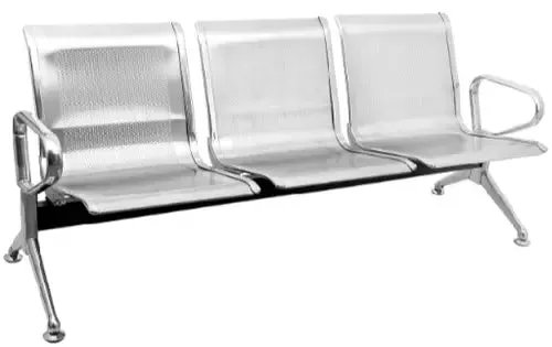 Airport Sofa 3 Seater Metal Chrome Finish Base