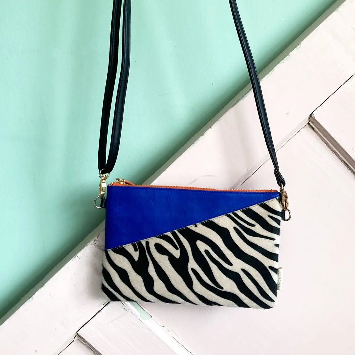 Animal Print Blue Zebra Print Clutch