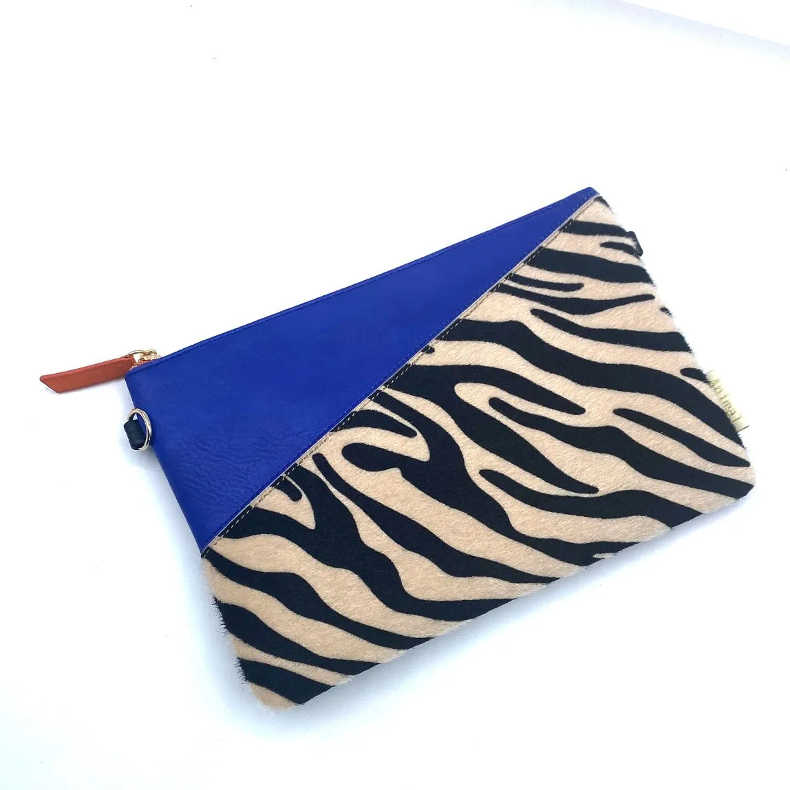 Animal Print Blue Zebra Print Clutch