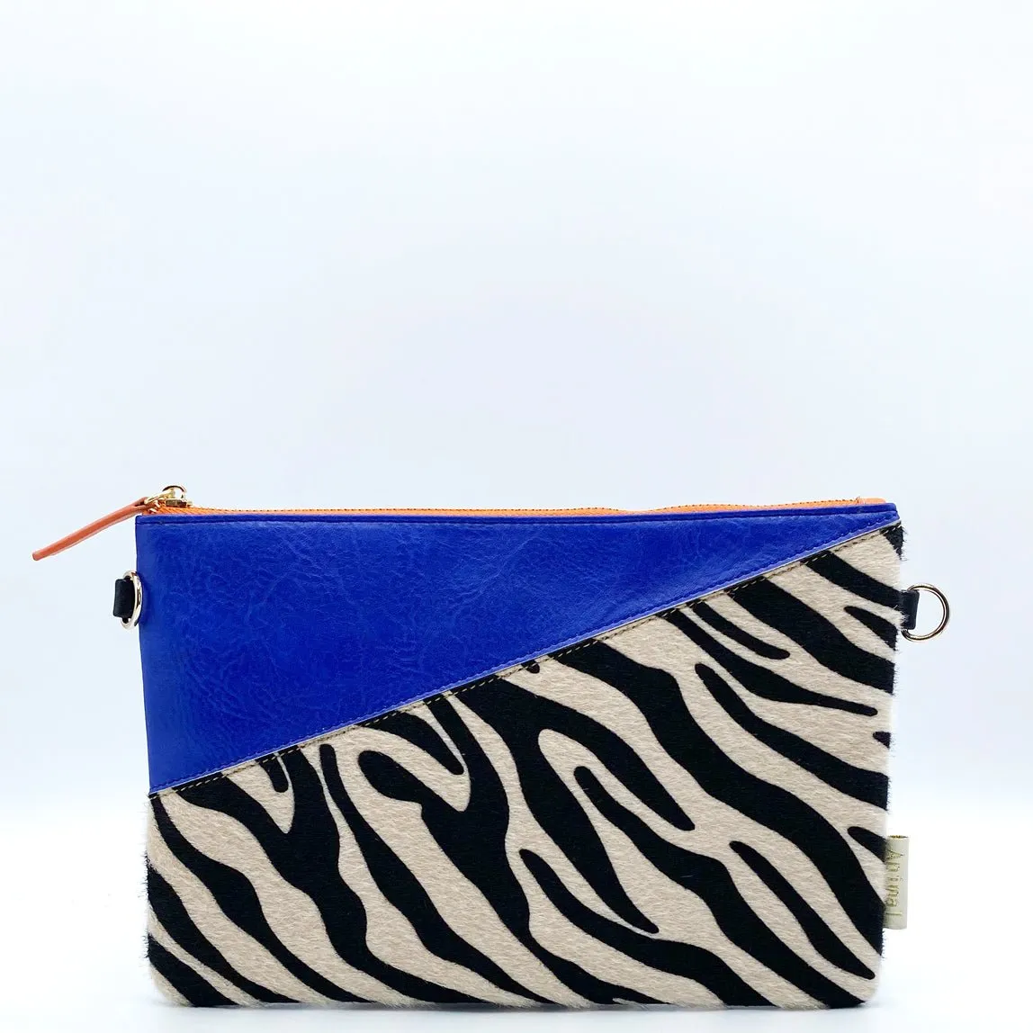 Animal Print Blue Zebra Print Clutch