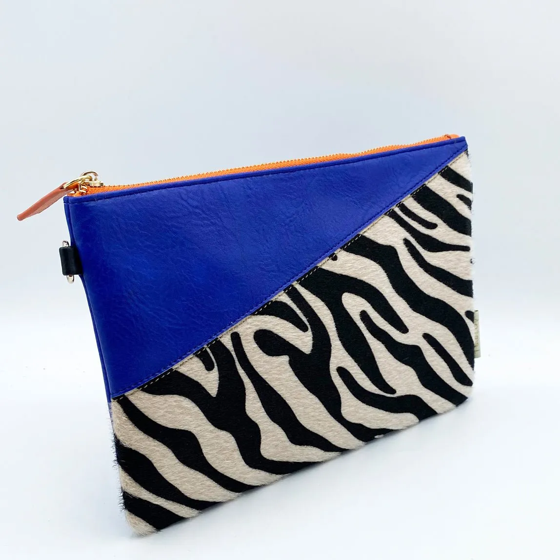 Animal Print Blue Zebra Print Clutch