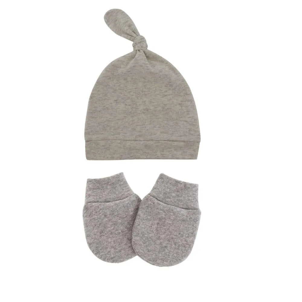 Anti Scratching Cotton Mittens   Hat Set