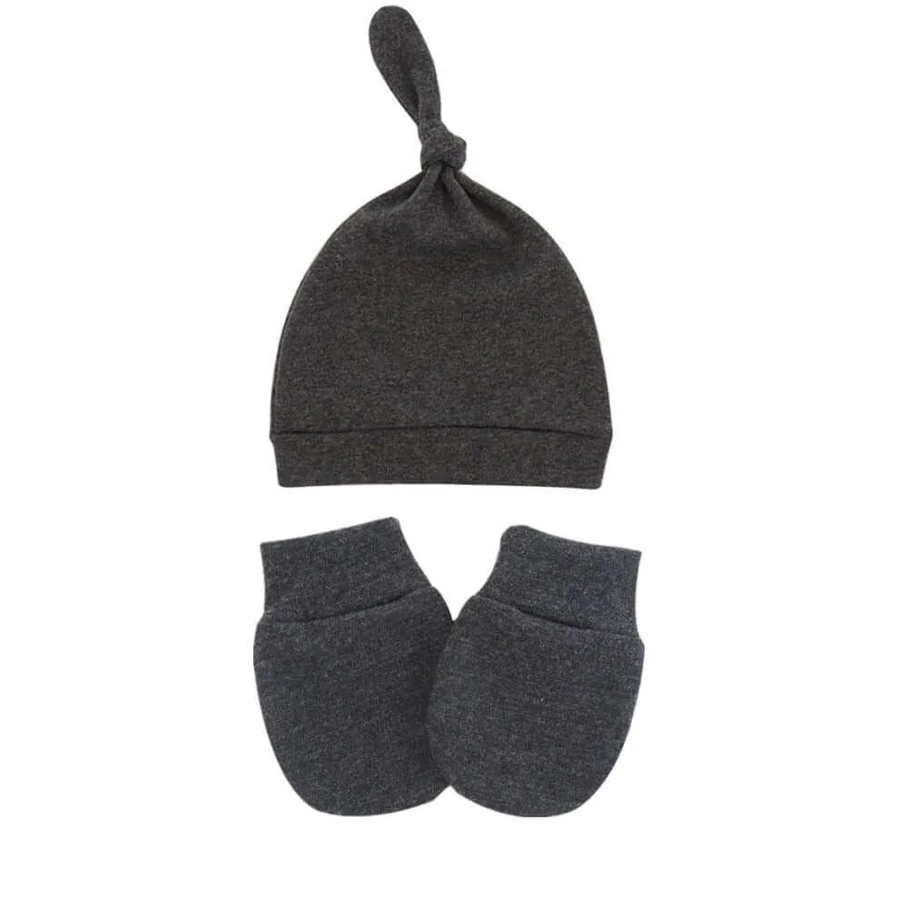 Anti Scratching Cotton Mittens   Hat Set