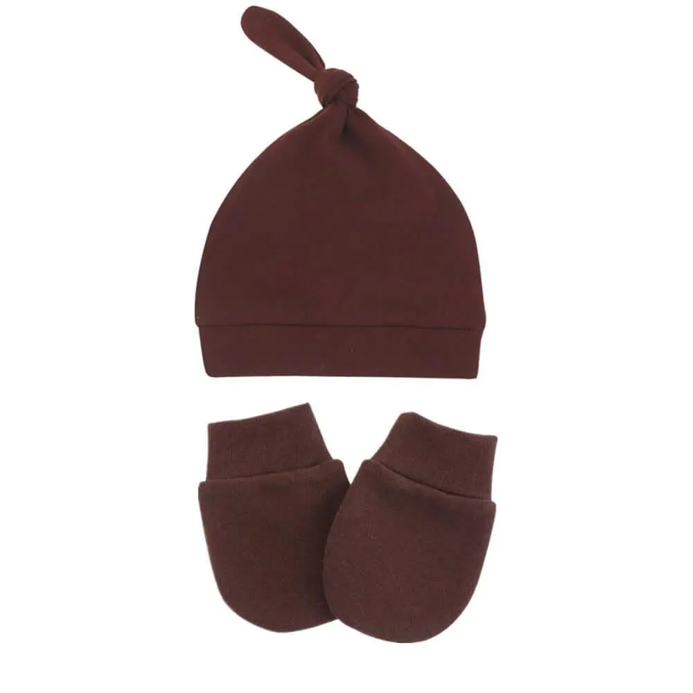 Anti Scratching Cotton Mittens   Hat Set