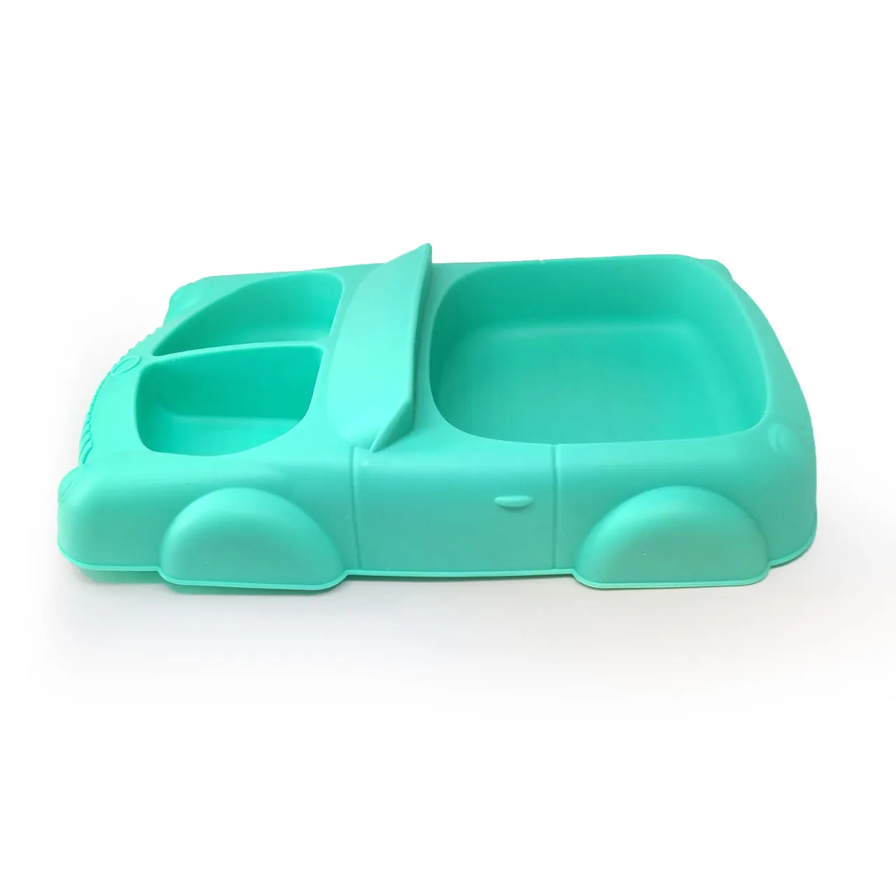 Baby Food Plate - Car Design with Wooden Spoon for Babies and Kids