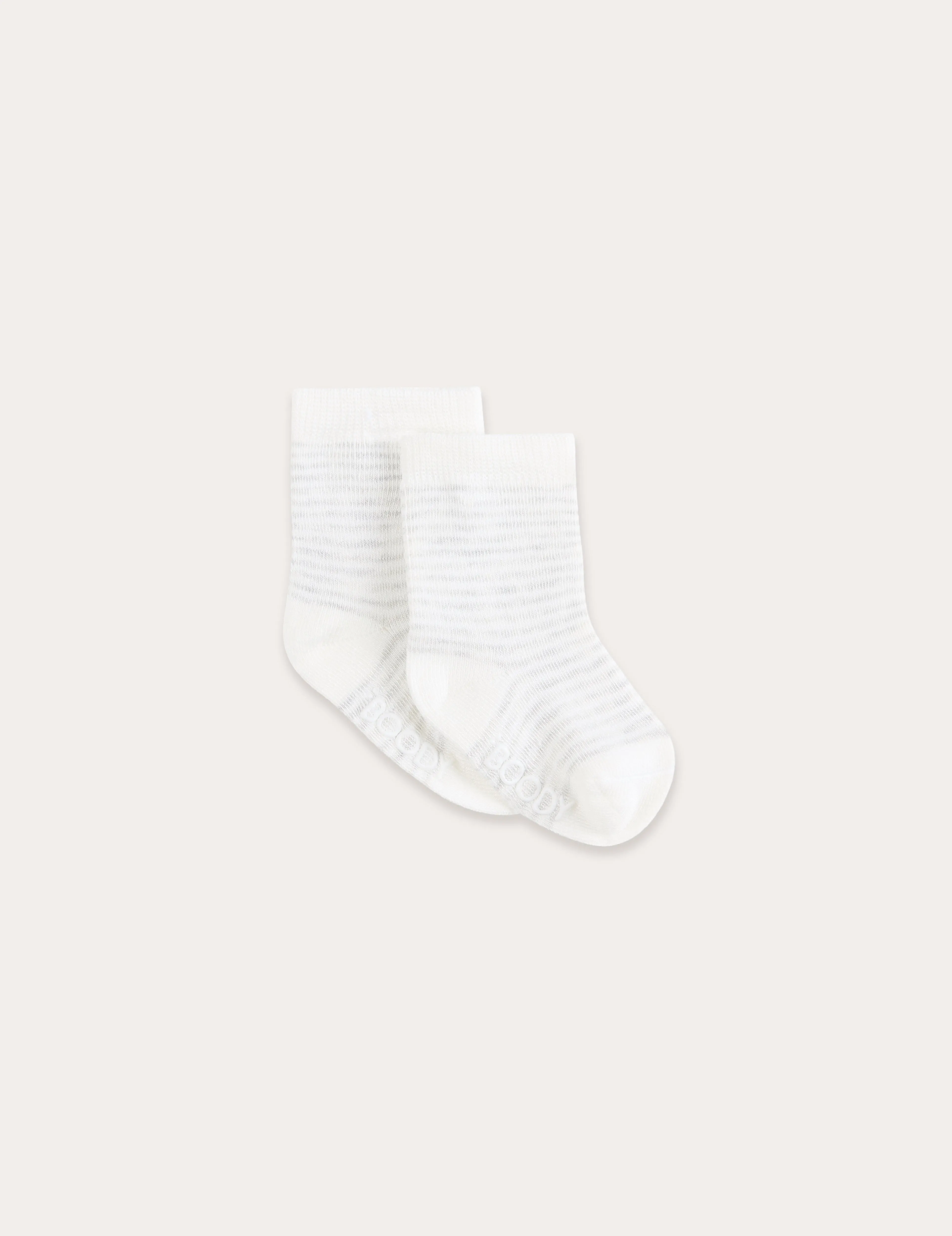 Baby Socks - Heather Grey, Natural White, Stripe