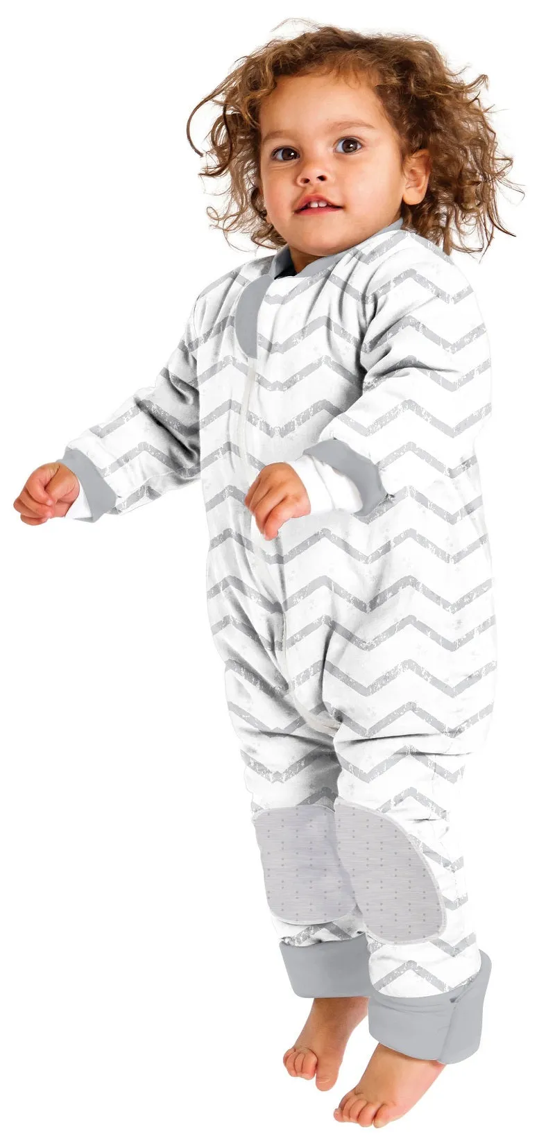 Baby Studio Cotton Warmies With Arms And Legs 3.0 TOG - Grey Marle/Grey Lines