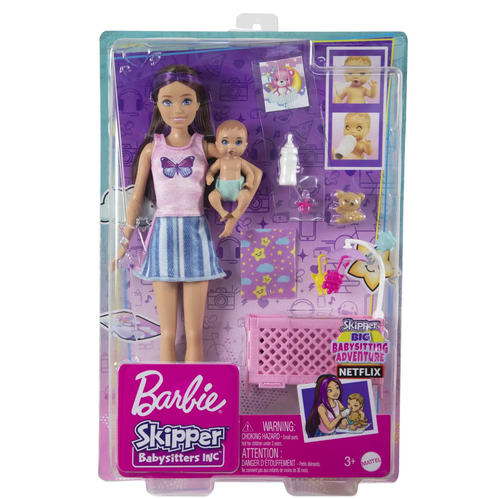 Barbie Doll And Accessories, Skipper Babysitter Crib Playset