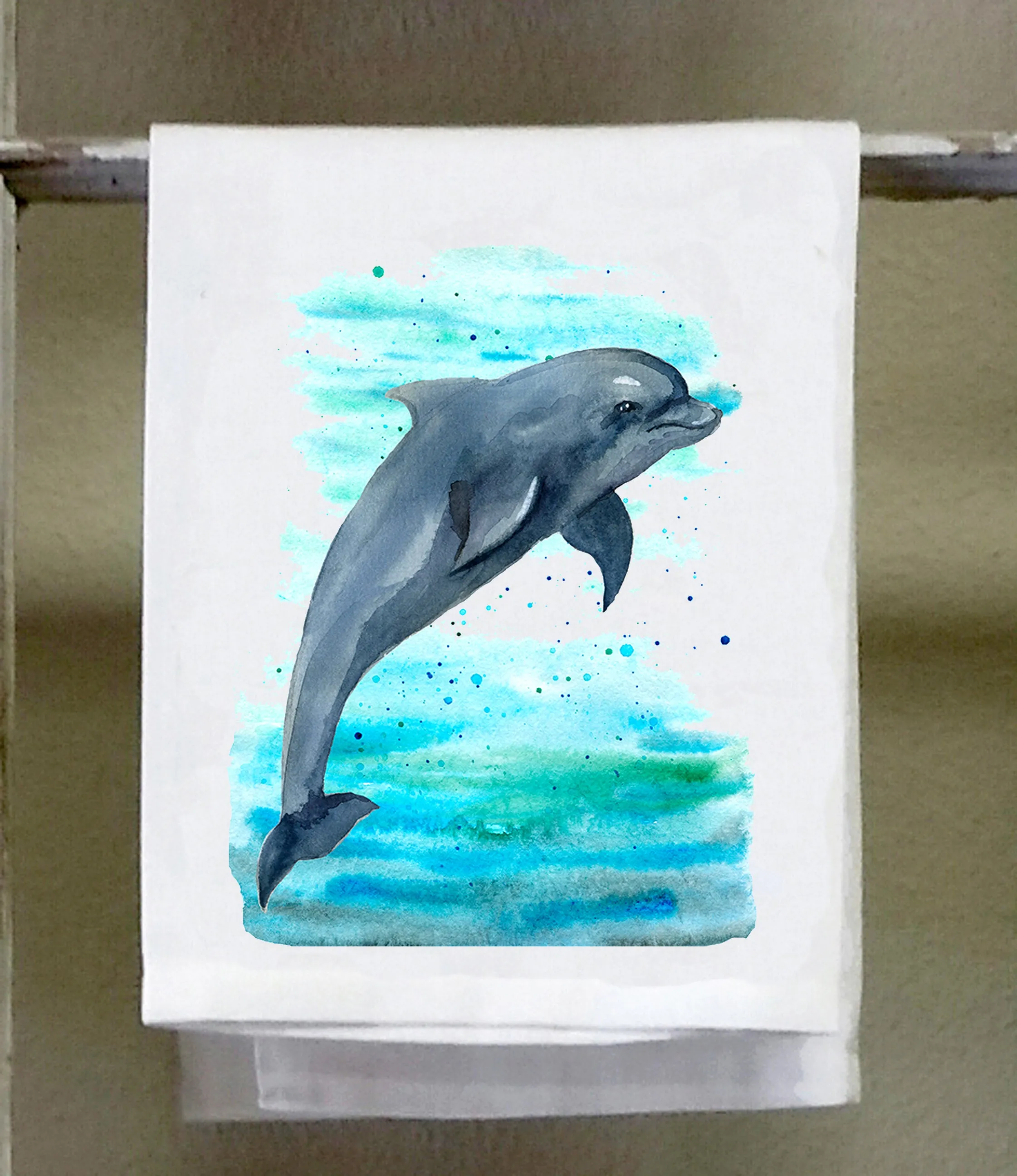 Beach, Dish Towel, Dolphins, Left or right