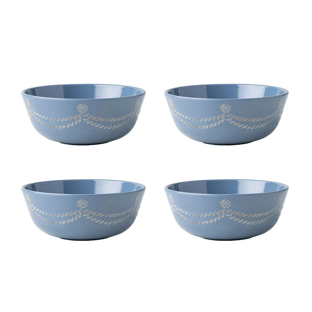 Berry & Thread Melamine Cereal/Ice Cream Bowl Set/4 - Chambray