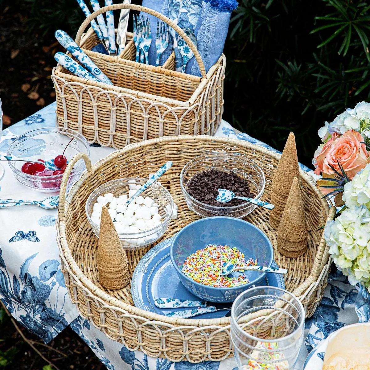 Berry & Thread Melamine Dessert/Salad Plate - Chambray