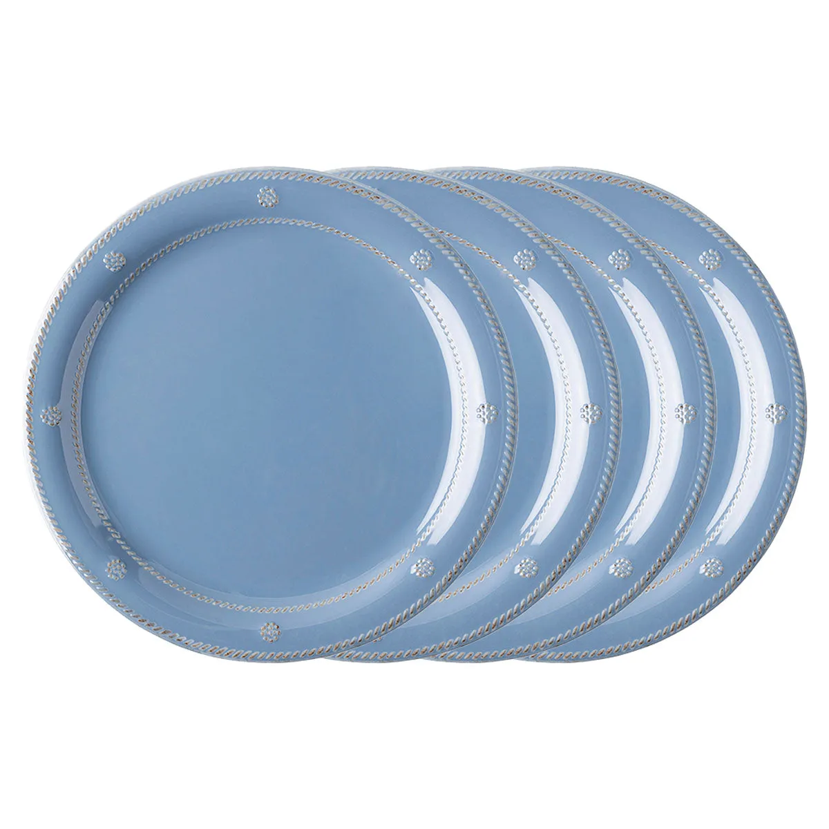 Berry & Thread Melamine Dinner Plate Set/4 - Chambray