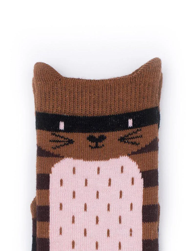 Billy Loves Audrey Kitty Cat Stripe Socks - Knee High