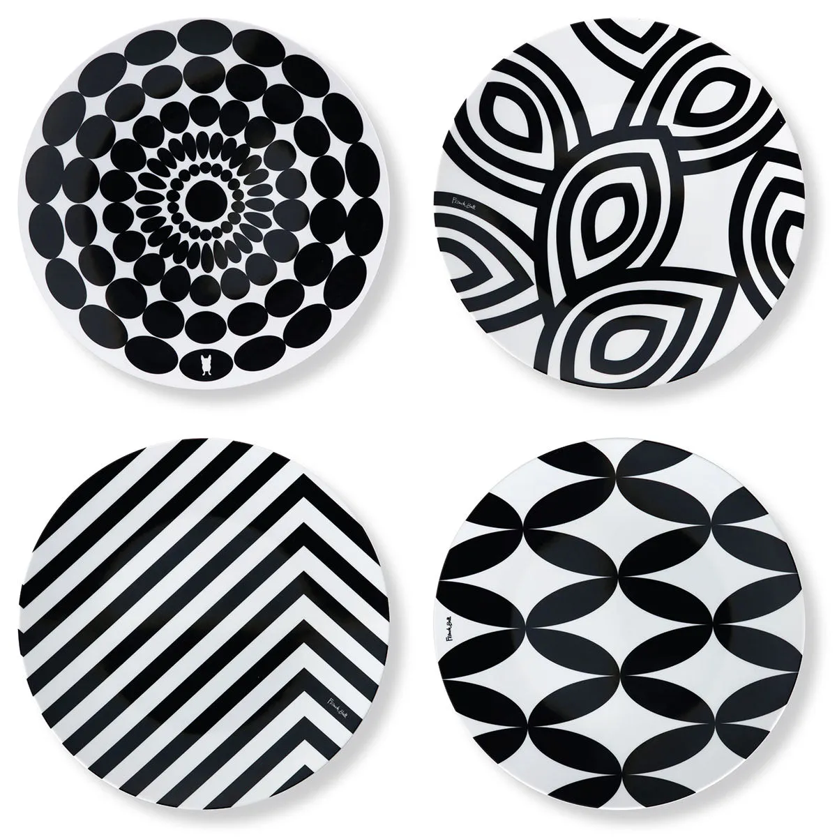 Black & White 12-Piece Dinnerware Set