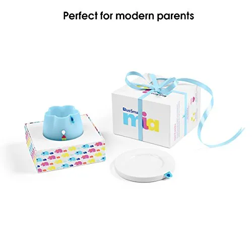 BlueSmart mia (Blue) Smart Baby Feeding Monitor - WiFi Edition. Track and Analyze Baby's Feeding Data in Real-Time. Records Feeding Temperature, Amount, Angle, Duration, and Expiration