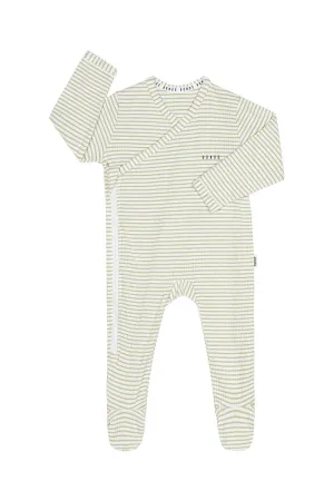 Bonds Newbies Rib Zippy - Sandbar Green & Marscapone Stripe