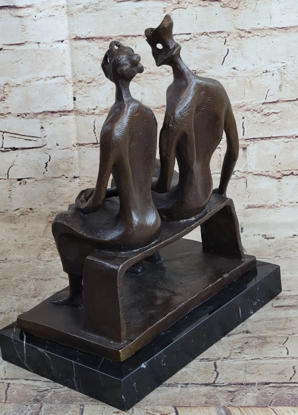 BRONZE AFTER HENRY MOORE SCULPTURE ABSTRACT SIGNED COLLECTORS EDITION HOT CAST