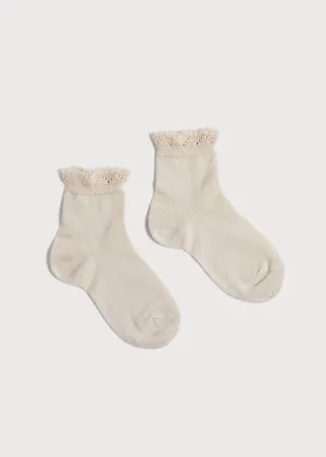 Celebration Short Socks with ruffle - Sand (3mths-8yrs)