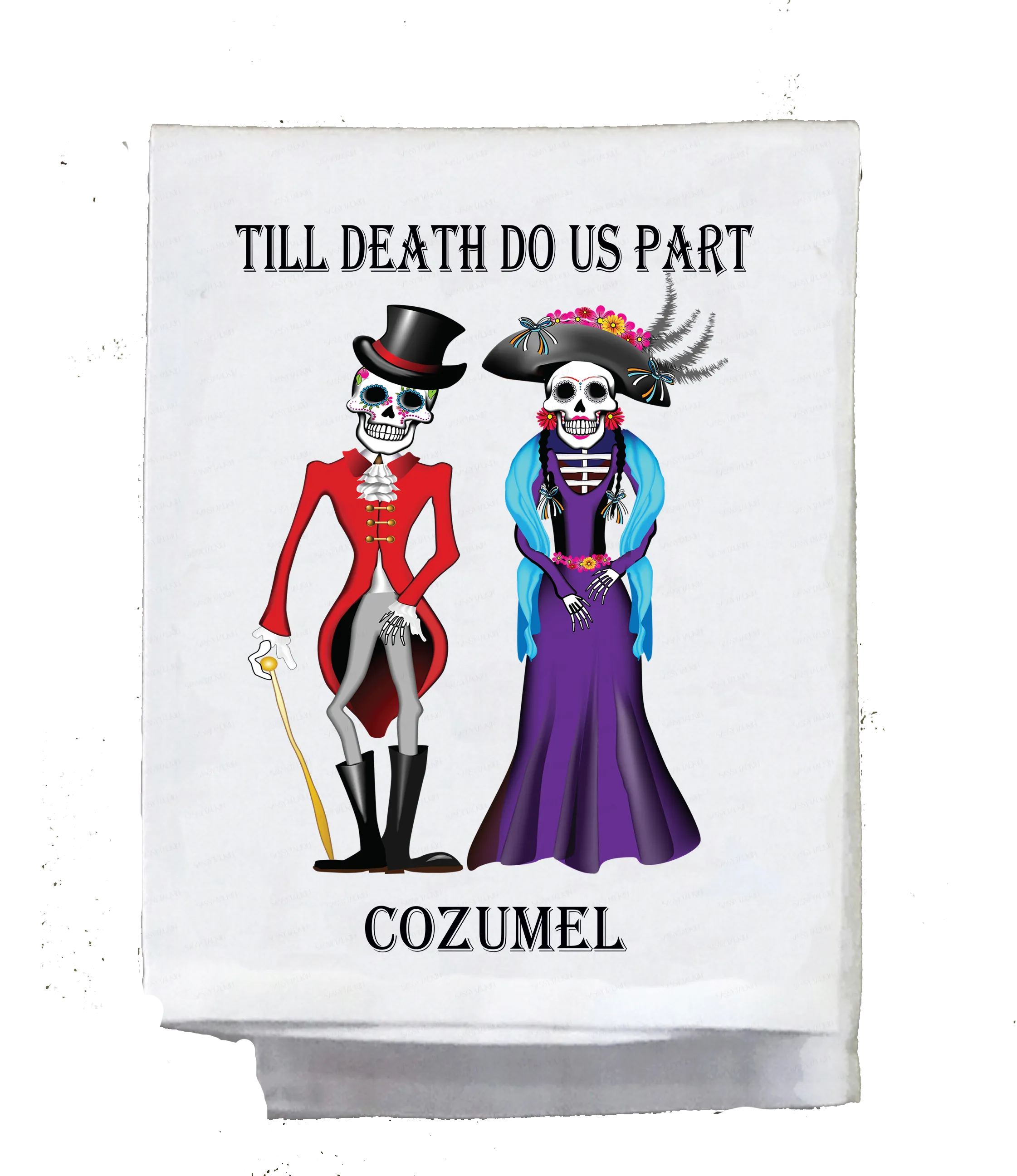 Day of the Dead, Dish Towel, Sugar Skull People