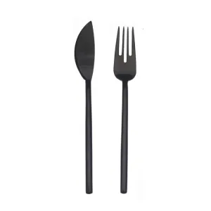 DUE BLACK FISH CUTLERY SET 24