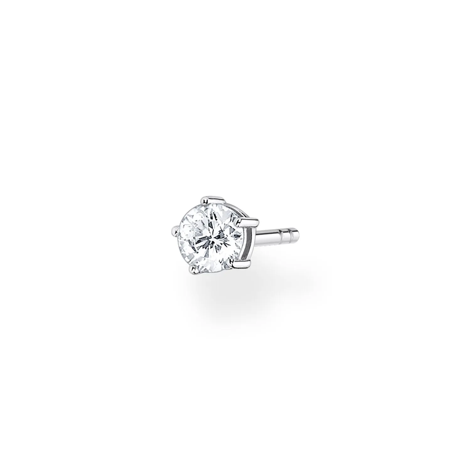 Ear Stud White Stone (Single)