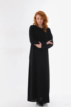 ECM Arm Detailed Abaya Black