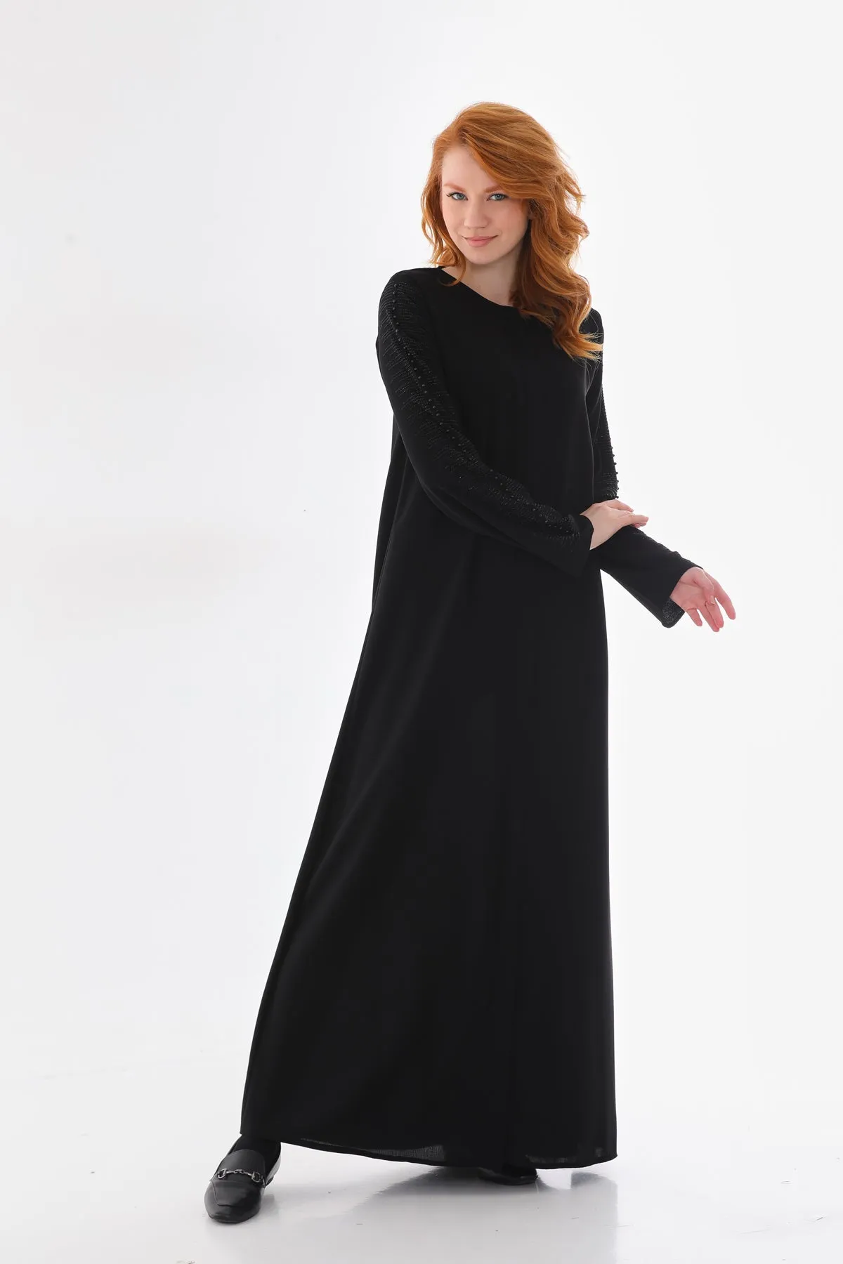 ECM Arm Detailed Abaya Black