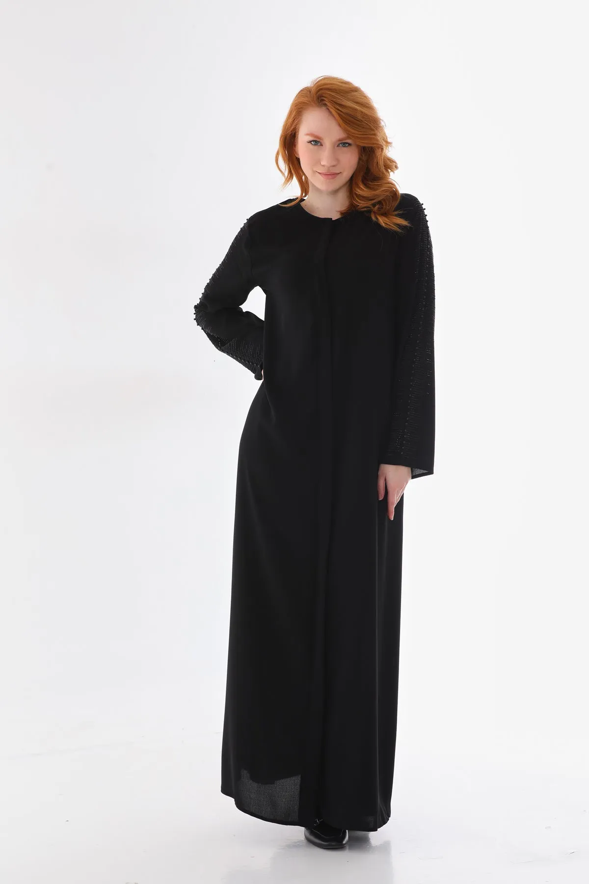 ECM Arm Detailed Abaya Black