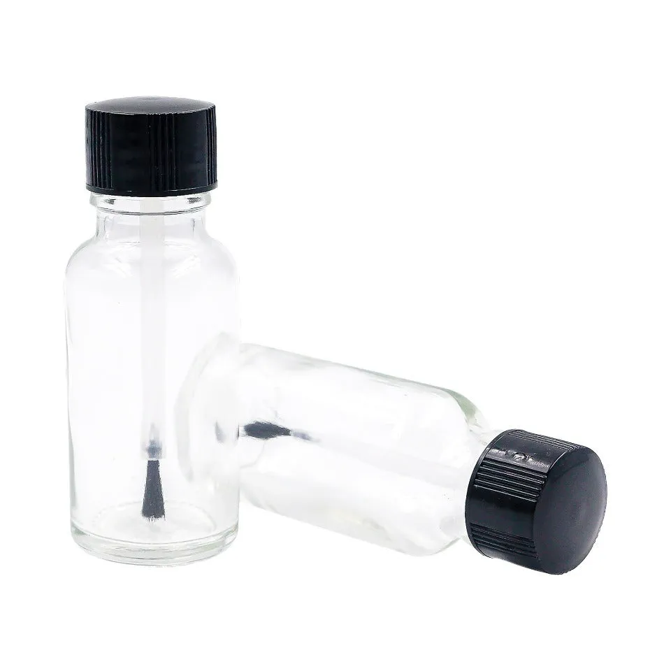 Empty Glass Bottle with Brush (6 Bottles)