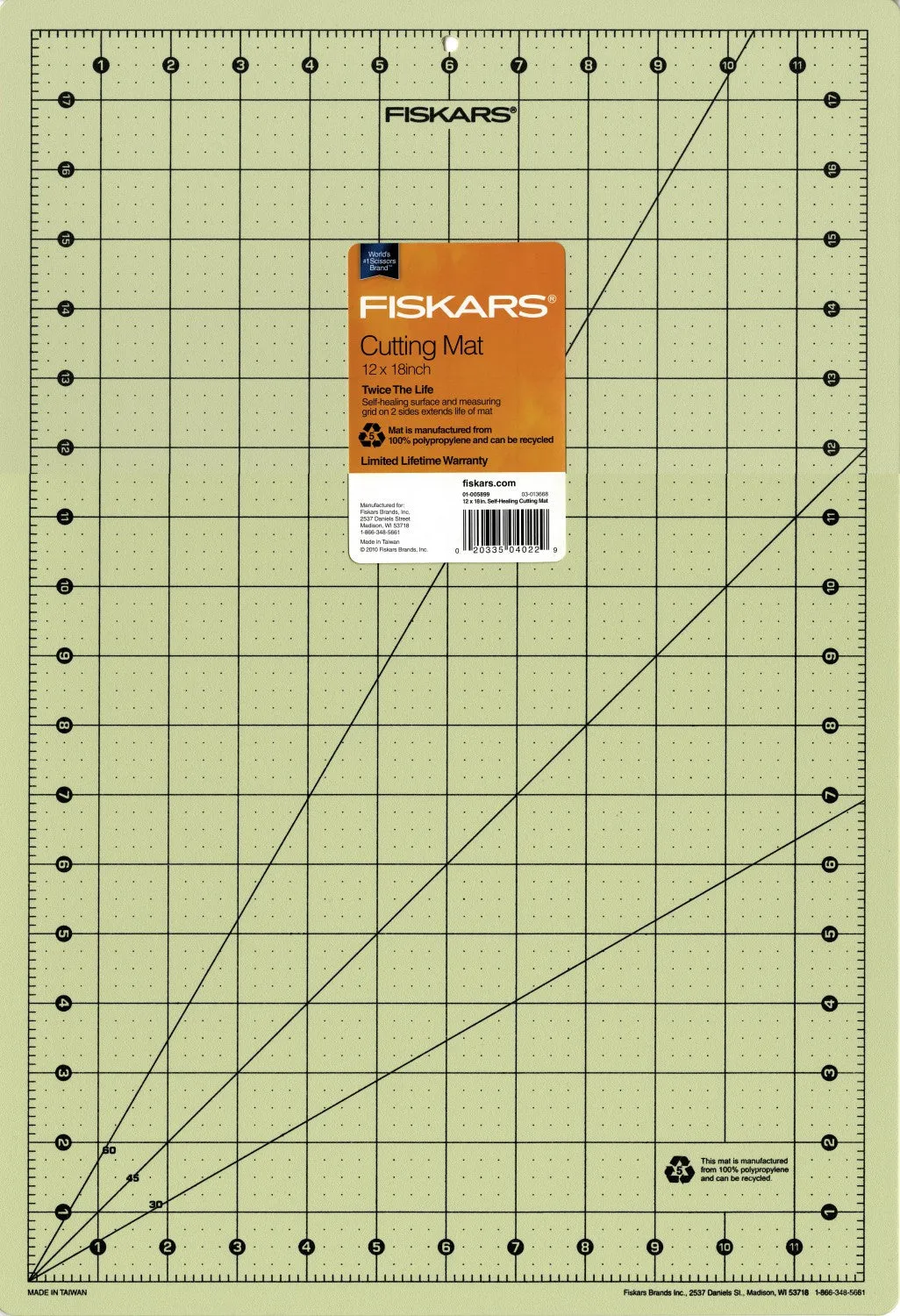 Fiskars Cutting Mat Eco Friendly 12in x 18in