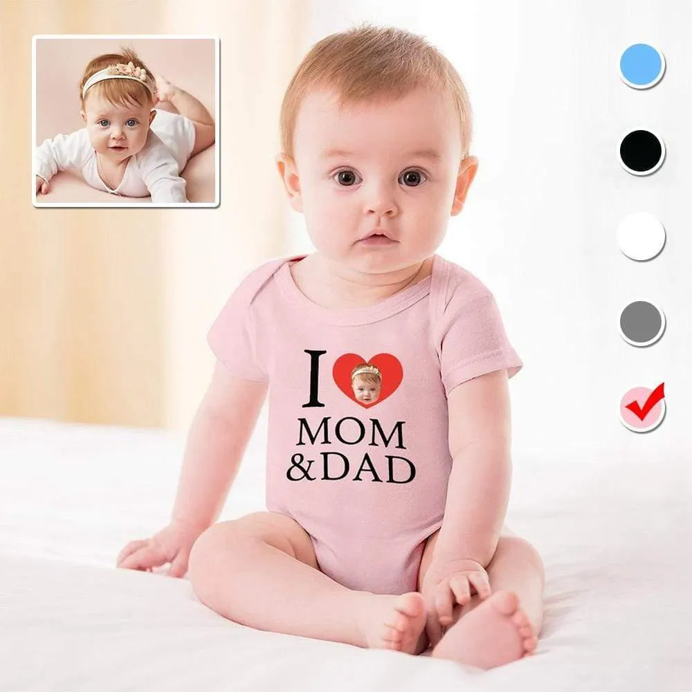 #For 3M-2T Custom Face Love You Bubble Romper Girls Boys Baby Jumpsuit Personalized Newborn Baby Bodysuit