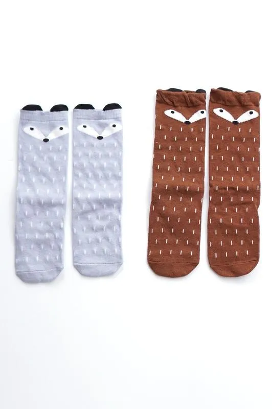 Fox Socks ( Gray & Brown)