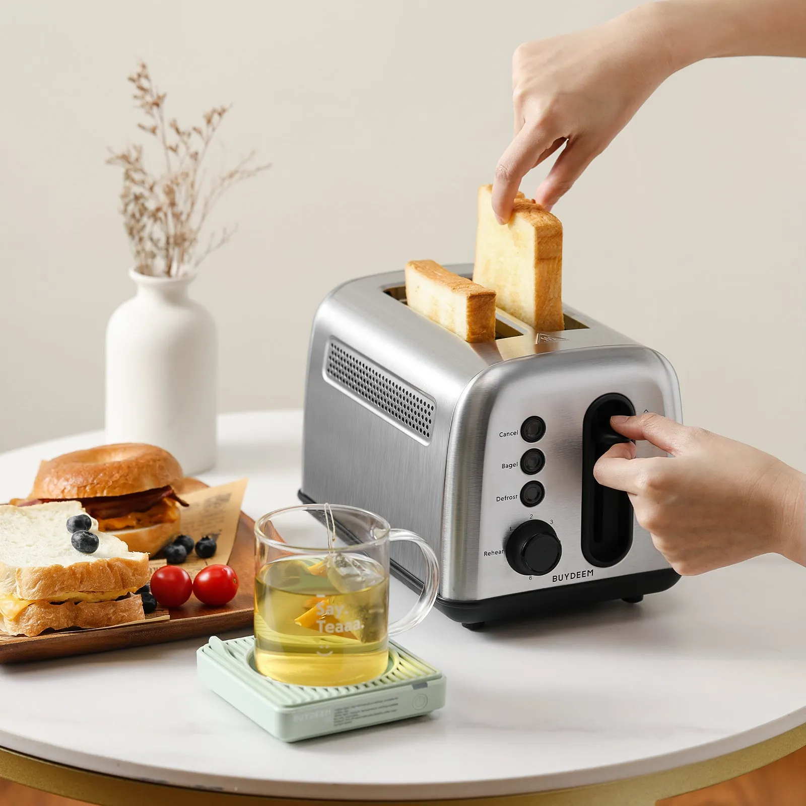 G67 Electric Food Steamer with DT420 Retro 2-Slice Toaster - Bundle Offer