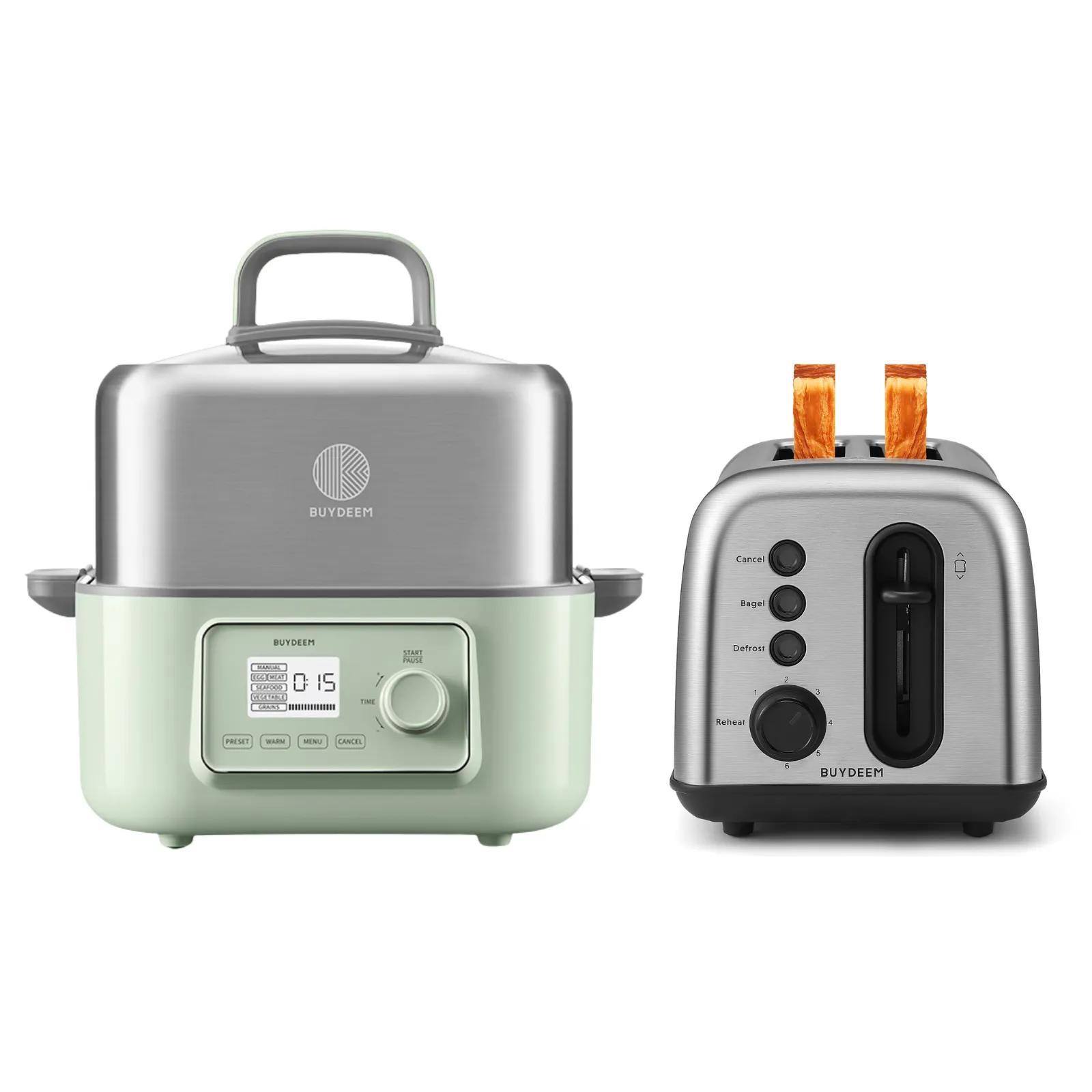 G67 Electric Food Steamer with DT420 Retro 2-Slice Toaster - Bundle Offer