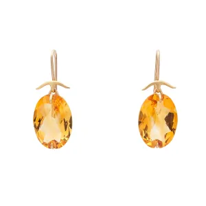 Gabriella KIss 18k Oval Faceted Citrine Earrings