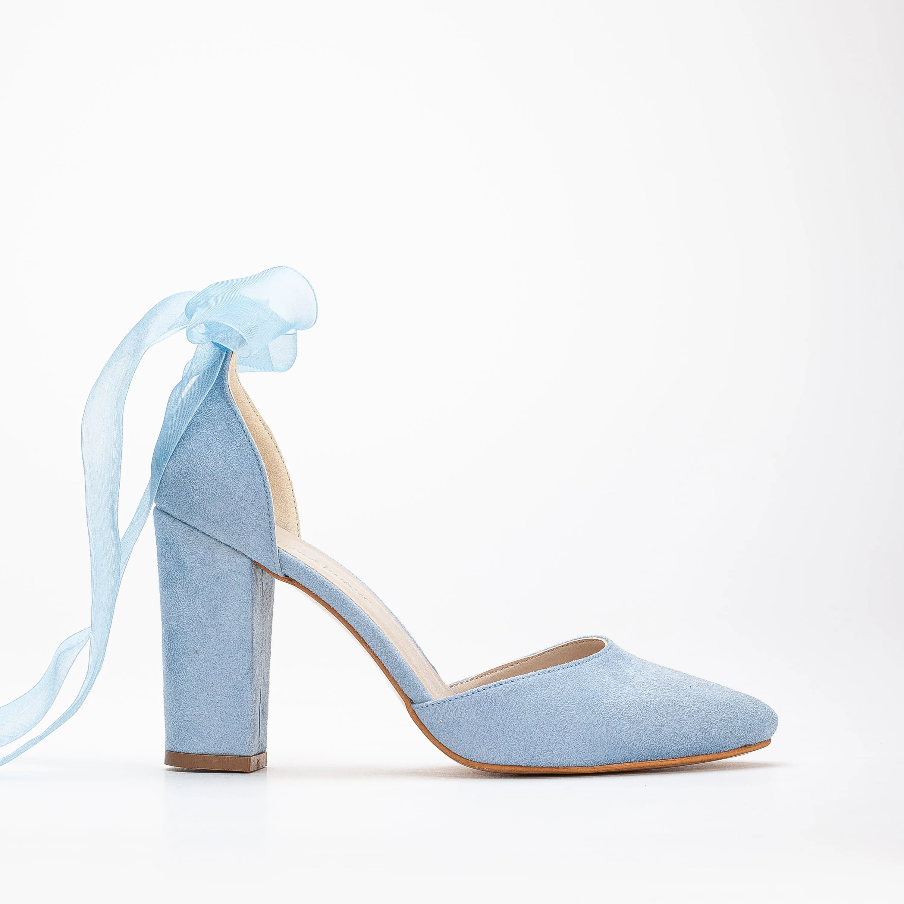 Gisele - Baby Blue Wedding Shoes with Ribbon