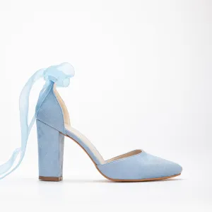 Gisele - Baby Blue Wedding Shoes with Ribbon