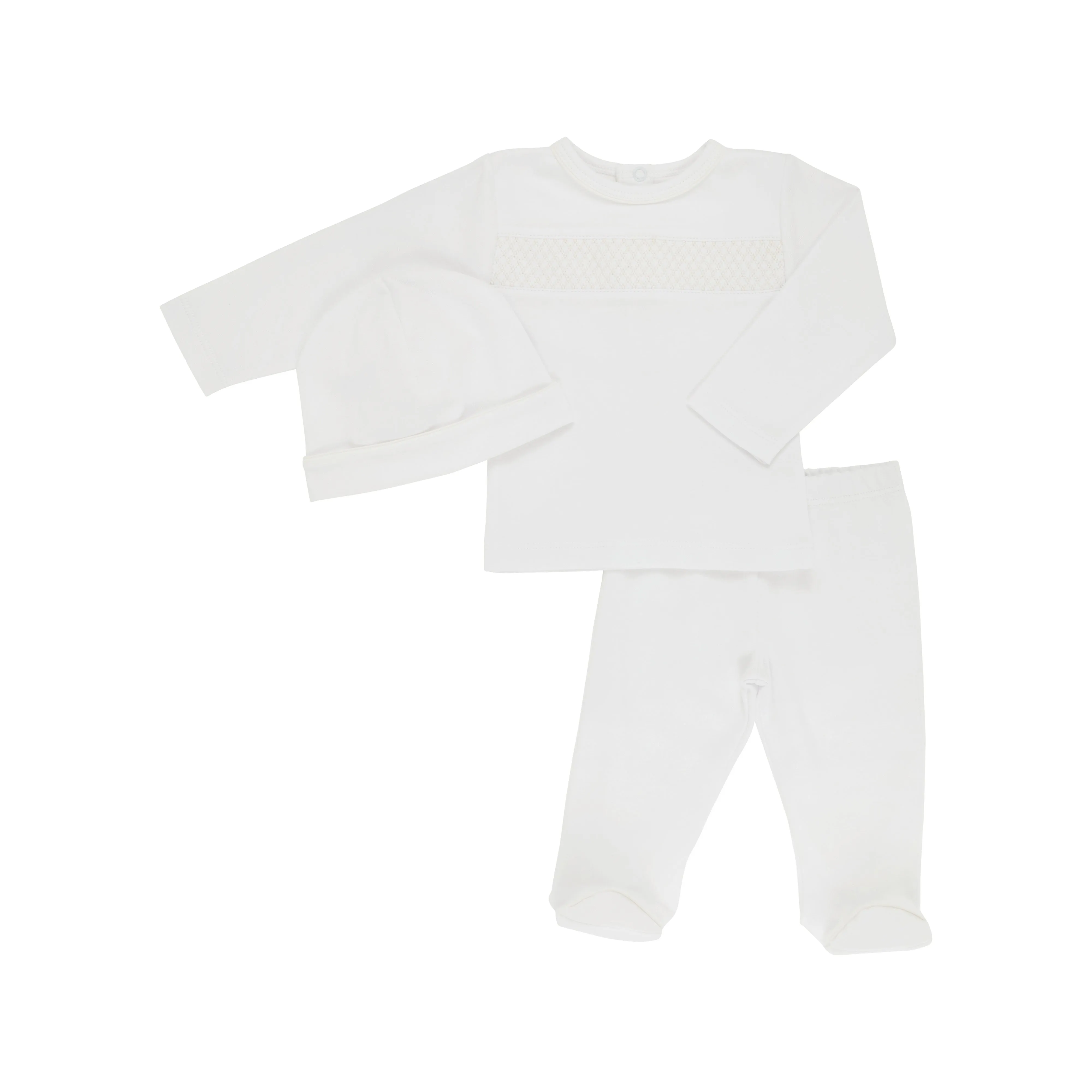 Hart's Hold Me Set (Unisex) - Worth Avenue White with Palmetto Pearl Smocking