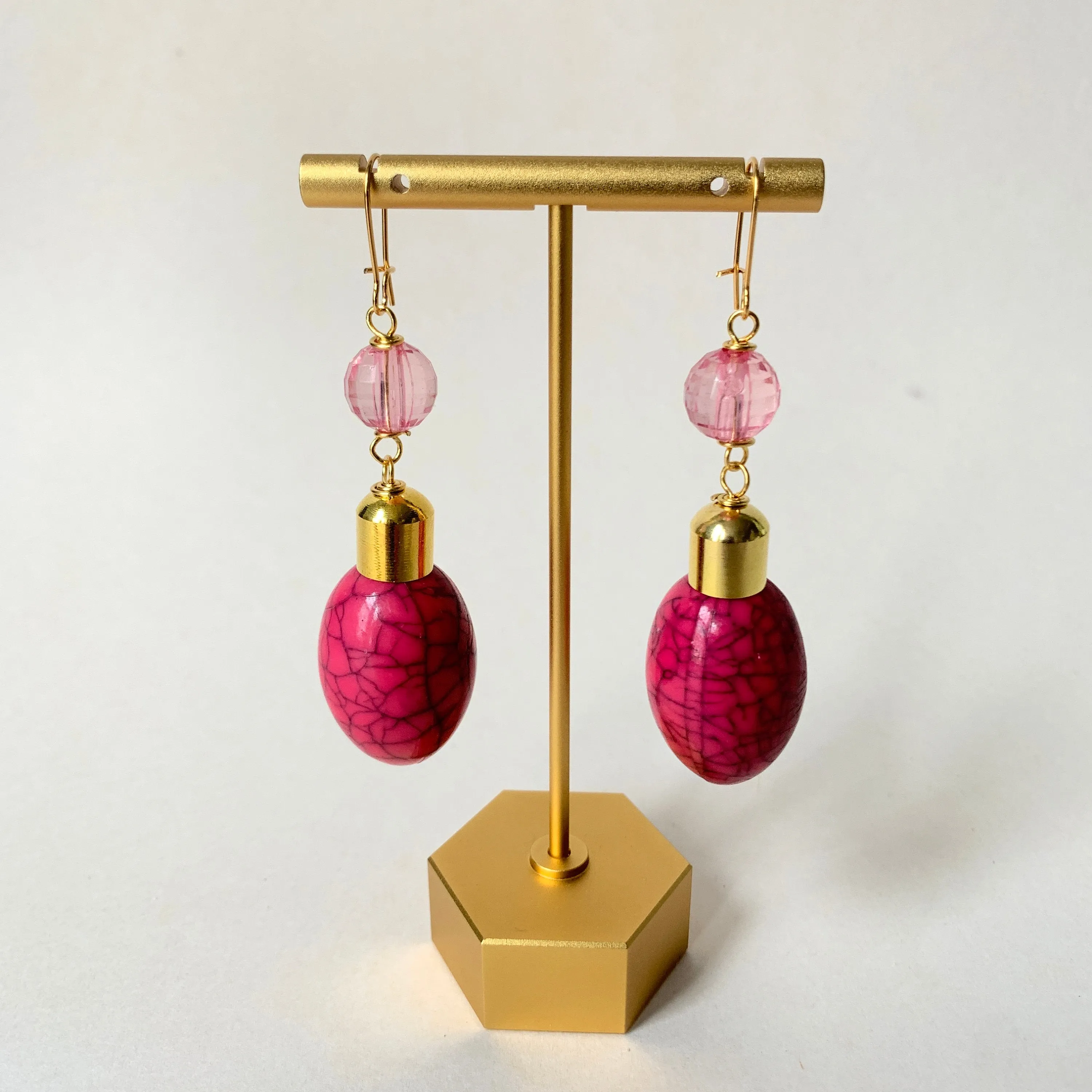 Hot Pink Christmas Lights Earrings