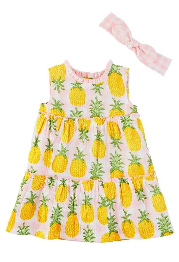 Mudpie Pineapple Toddler Dress