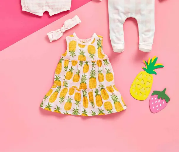 Mudpie Pineapple Toddler Dress