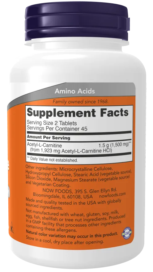 Now Acetyl-L-Carnitine 750 mg