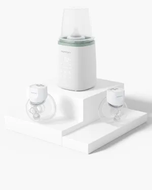 S12 Pro Warmer Bundle: Double S12 Pro Wearable Breast Pump and 6-in-1 Fast Baby Bottle Warmer