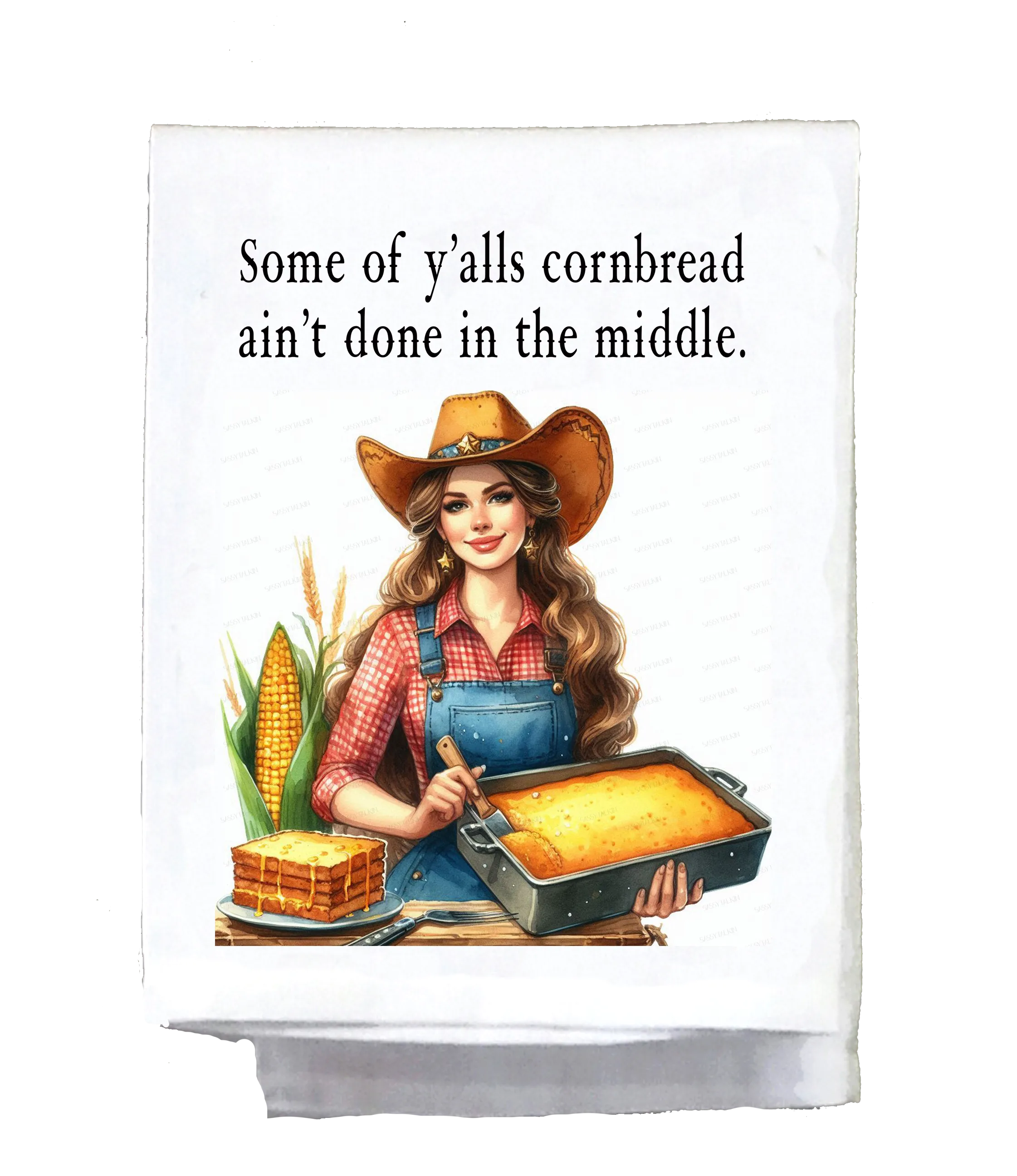 Sassy Country Girl, Dish Towel, Some of y'all's cornbread