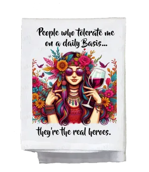 Sassy Hippie, Dish Towel, People who tolerate me on a daily basis