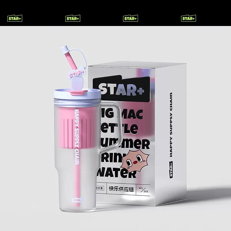 STAR  Dopamine Straw Cup Water Bottle 600/1200ml